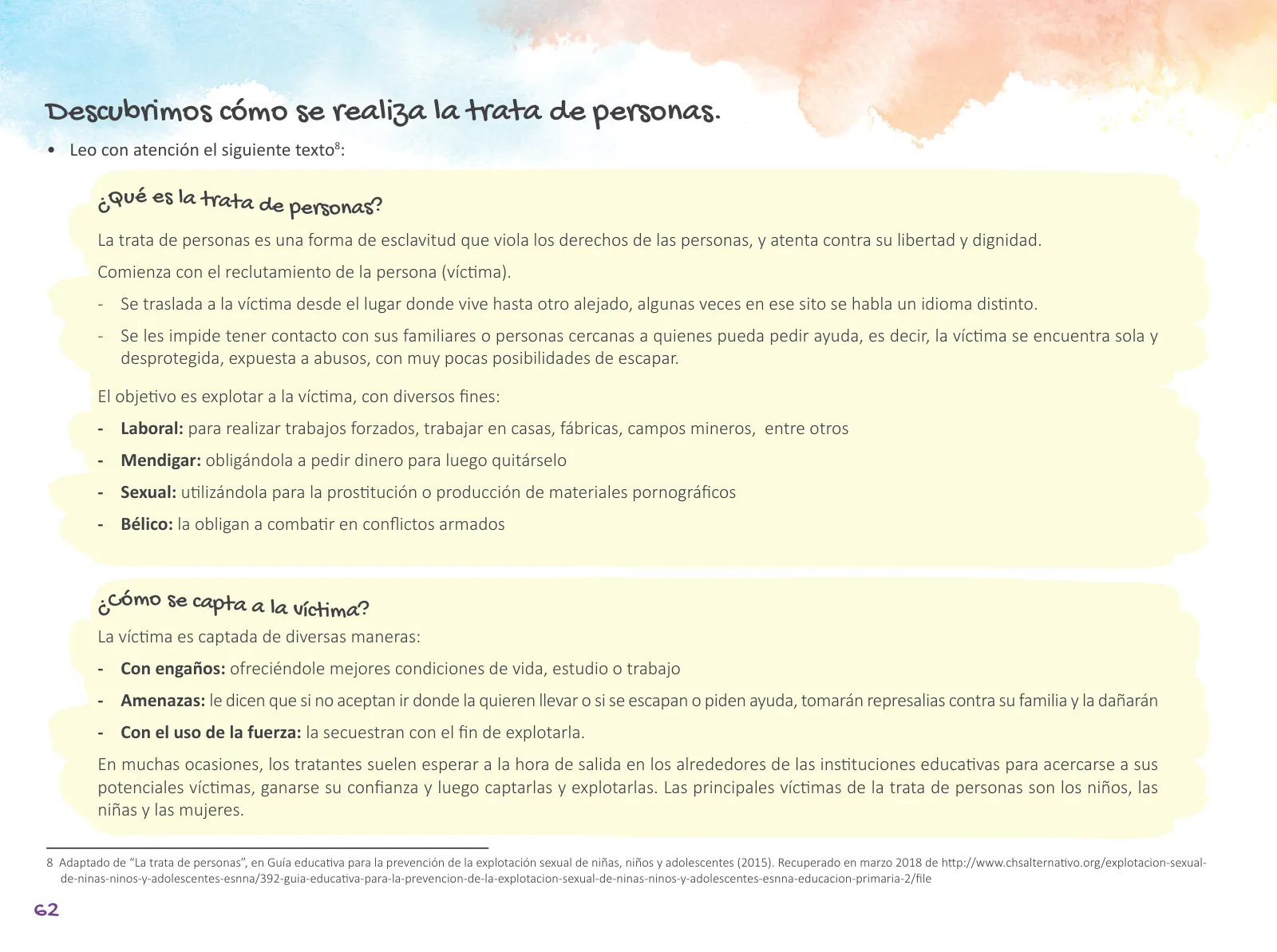 Miniatura página 64 de Cuadernillo de Tutoría Sexto Grado Educación Primaria 2019 · 2019