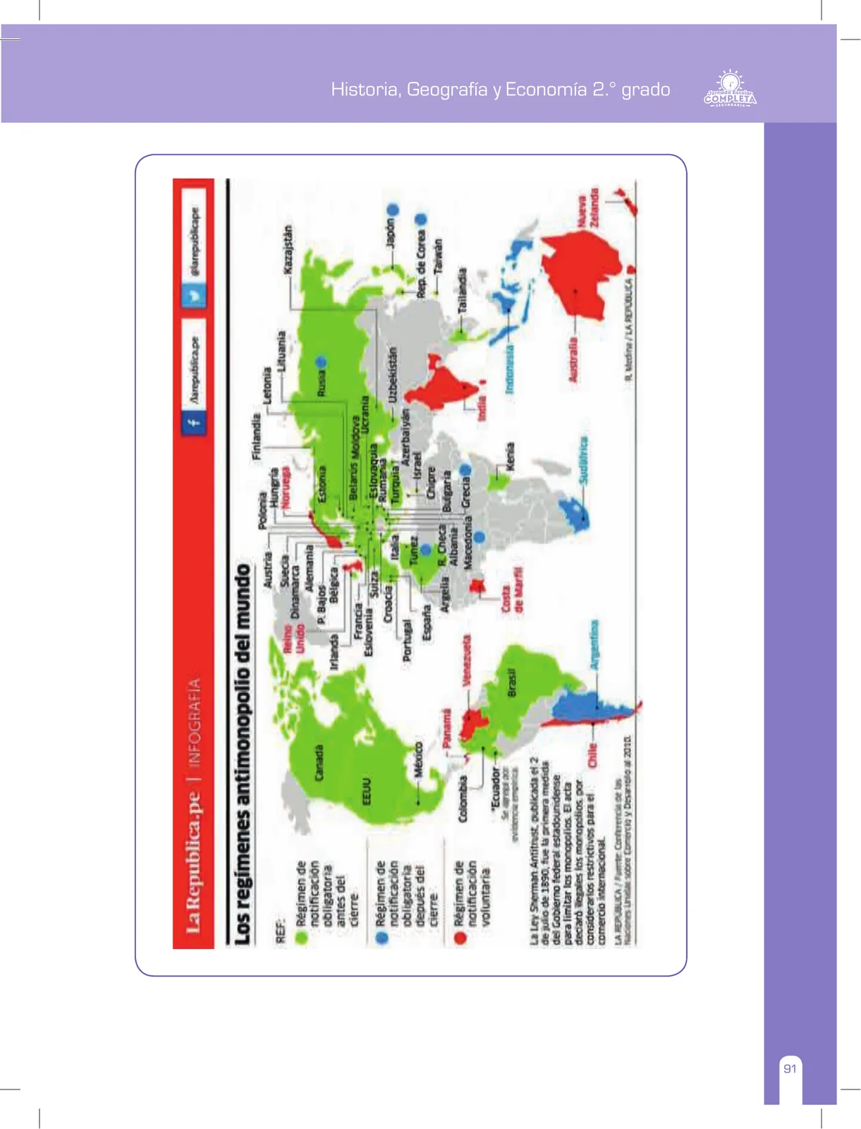 Miniatura página 91 de Historia, Geografía y Economía 2 : cuaderno de reforzamiento pedagógico - JEC ﻿ · 2016