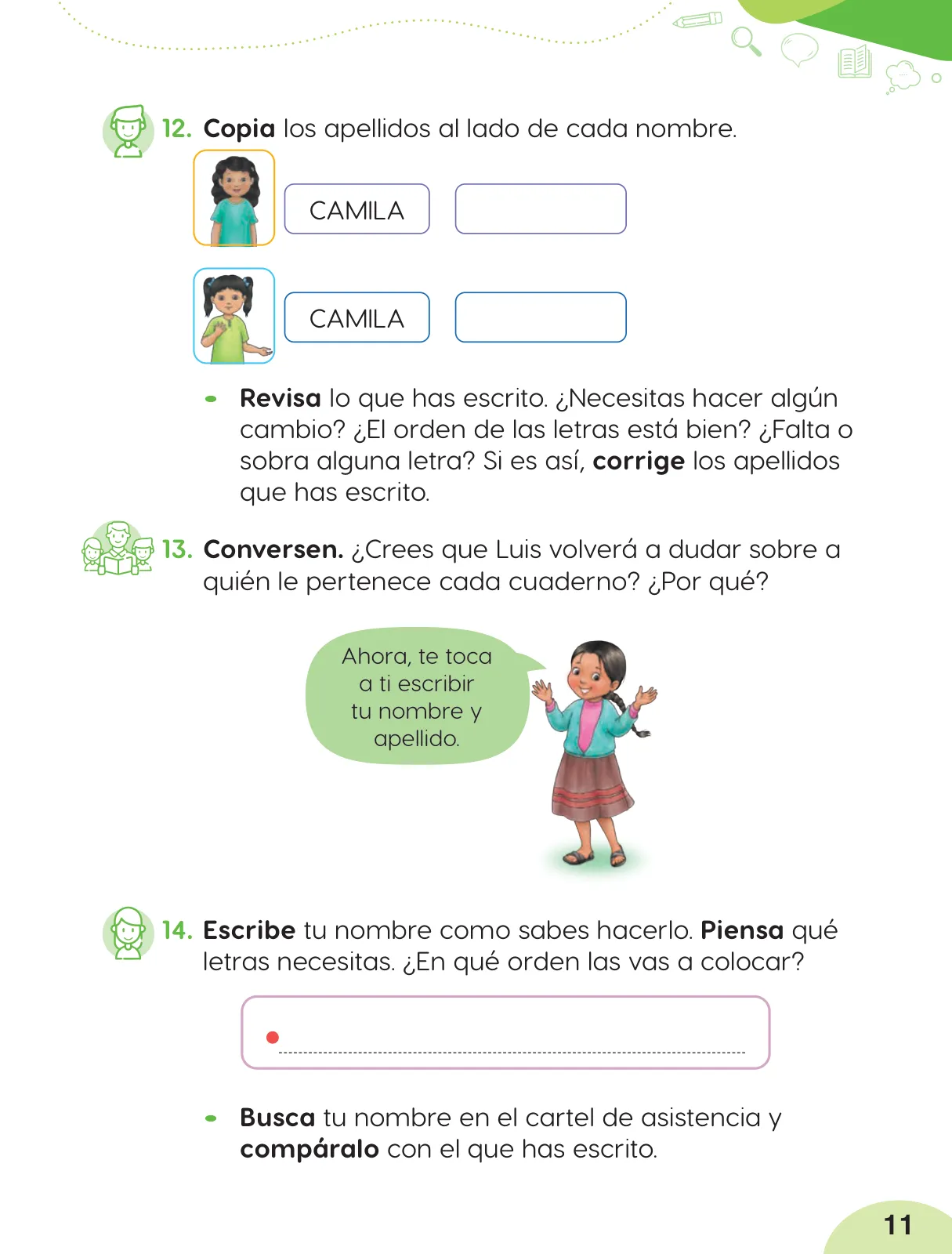 Página 13 de Cuadernillo de Comunicación 2, segundo grado de Primaria · 2023