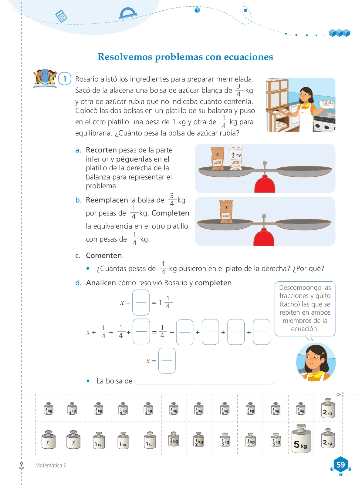 Página 61 de Matemática 6 : cuaderno de trabajo para sexto grado de Educación Primaria 2019 · 2019
