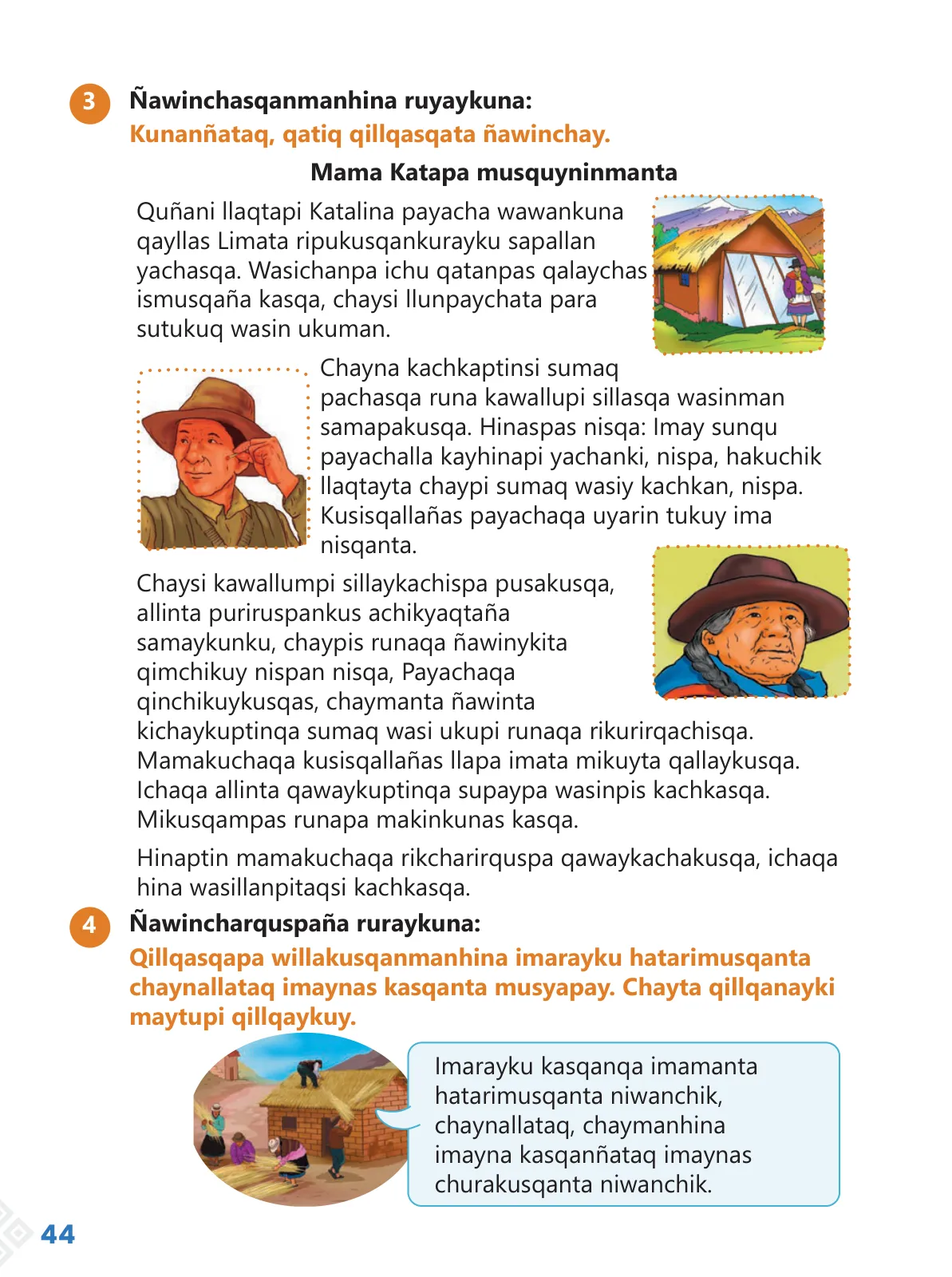 Miniatura página 46 de Ñawinchana Maytu 3 Quechua - Chanka. Texto de Comunicación del 3 ° Primaria - Quechua Chanka · 2023