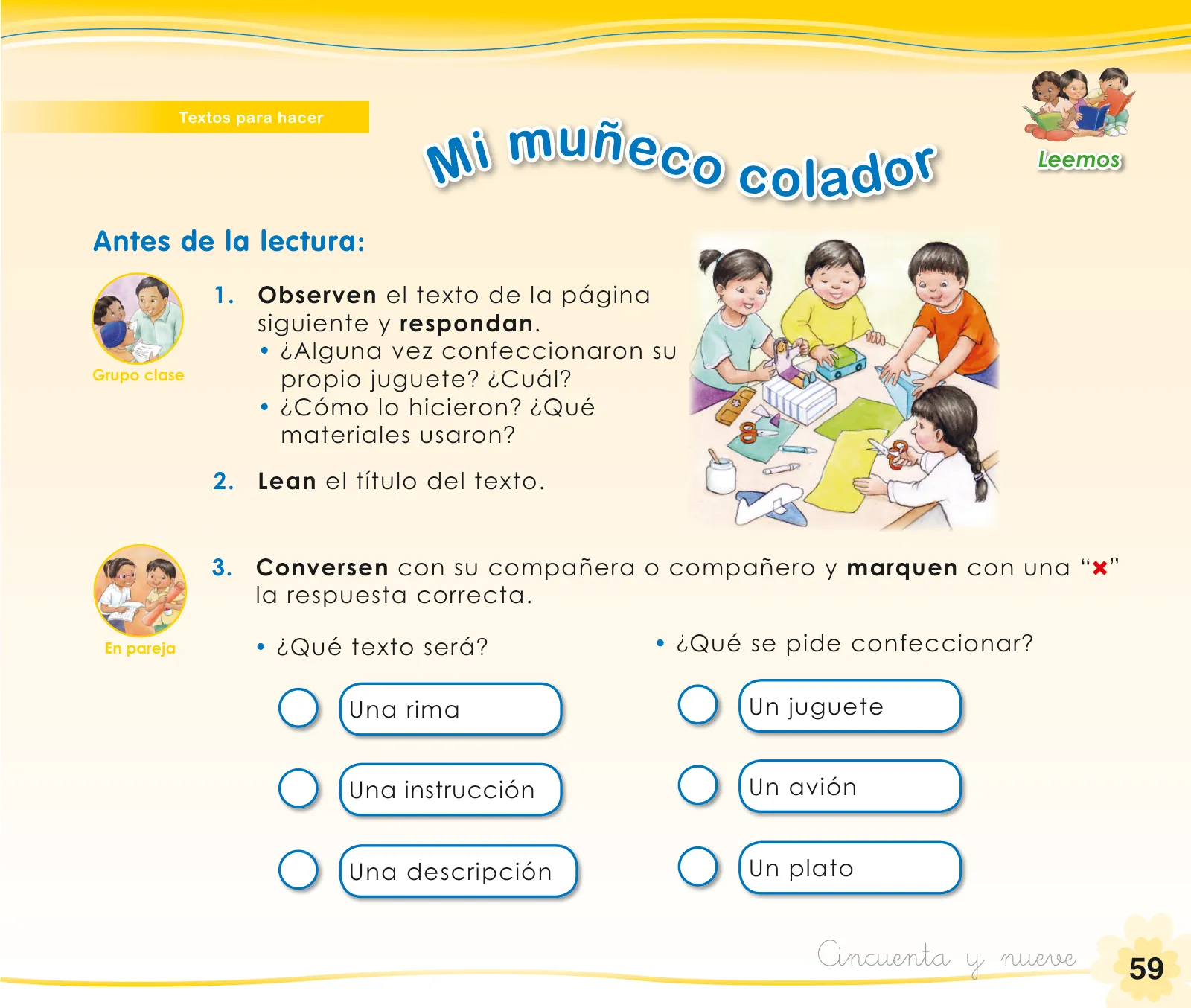 Miniatura página 61 de Comunicación 1 : cuaderno de trabajo para primer grado de Educación Primaria 2019 · 2019