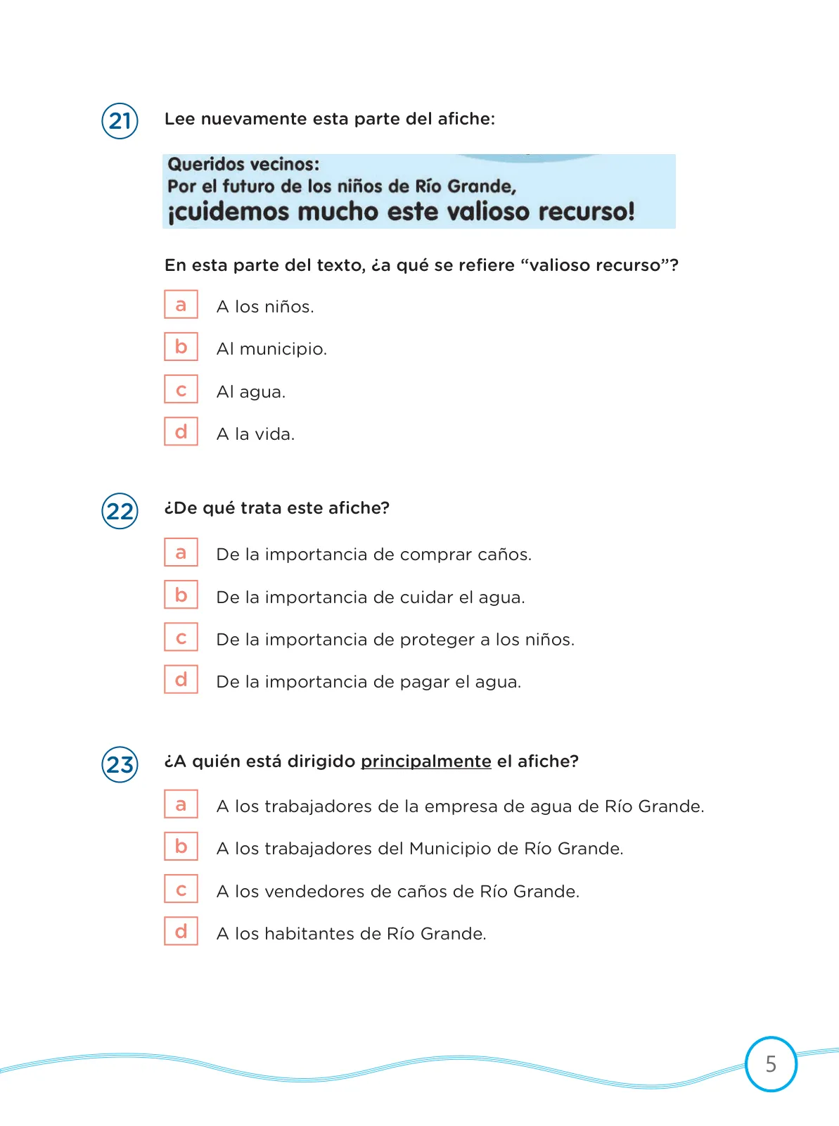 Miniatura página 5 de Kit de evaluación Entrada 2 Demostrando lo que aprendimos : Comunicación, primer trimestre, ﻿Cuarto grado - Primaria · 2019