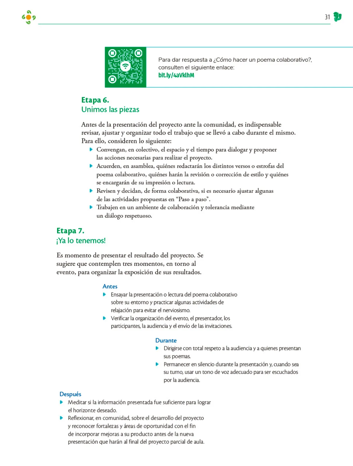Página 32 de Colección Nanahuatzin. Nuestro libro de Proyectos. Tomo II. Libro de Educación Telesecundaria Grado 3° Ciclo Escolar 2025 - 2026