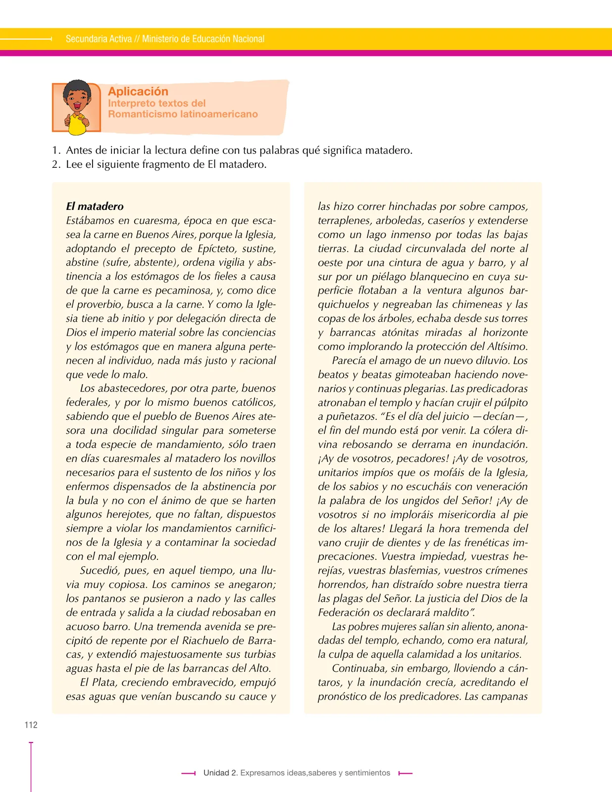 Página 112 de Lenguaje 9° · Secundaria Activa