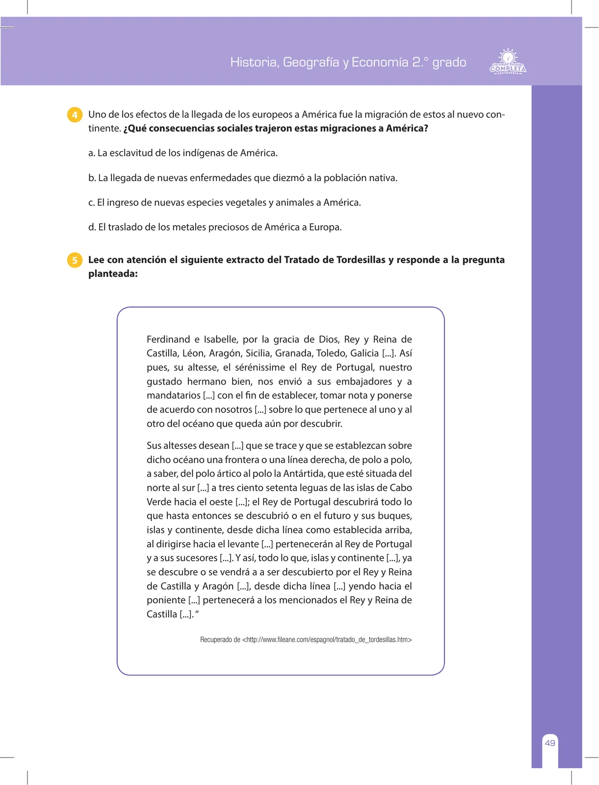 Miniatura página 49 de Historia, Geografía y Economía 2 : cuaderno de reforzamiento pedagógico - JEC ﻿ · 2016