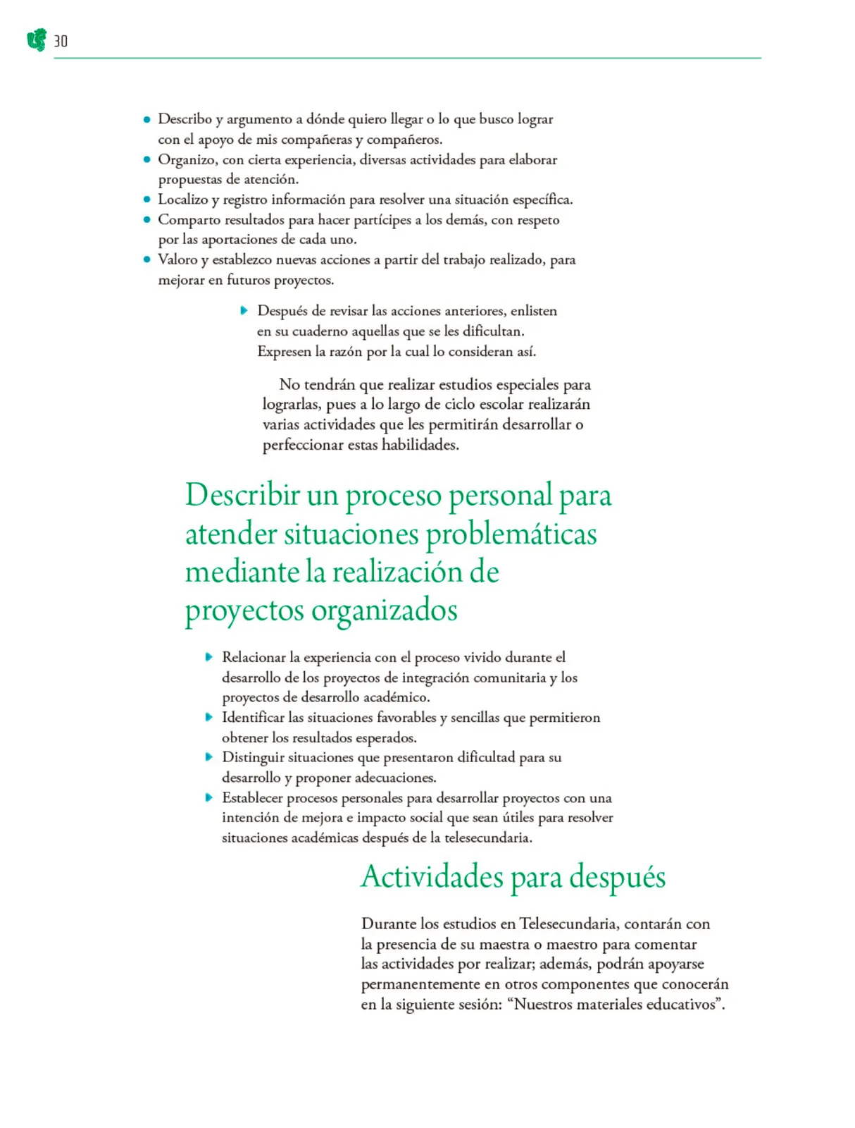 Miniatura página 31 de Colección Nanahuatzin. Nuestro libro de Proyectos. Tomo I.   Libro de Educación Telesecundaria Grado 3°  Ciclo Escolar 2025 - 2026