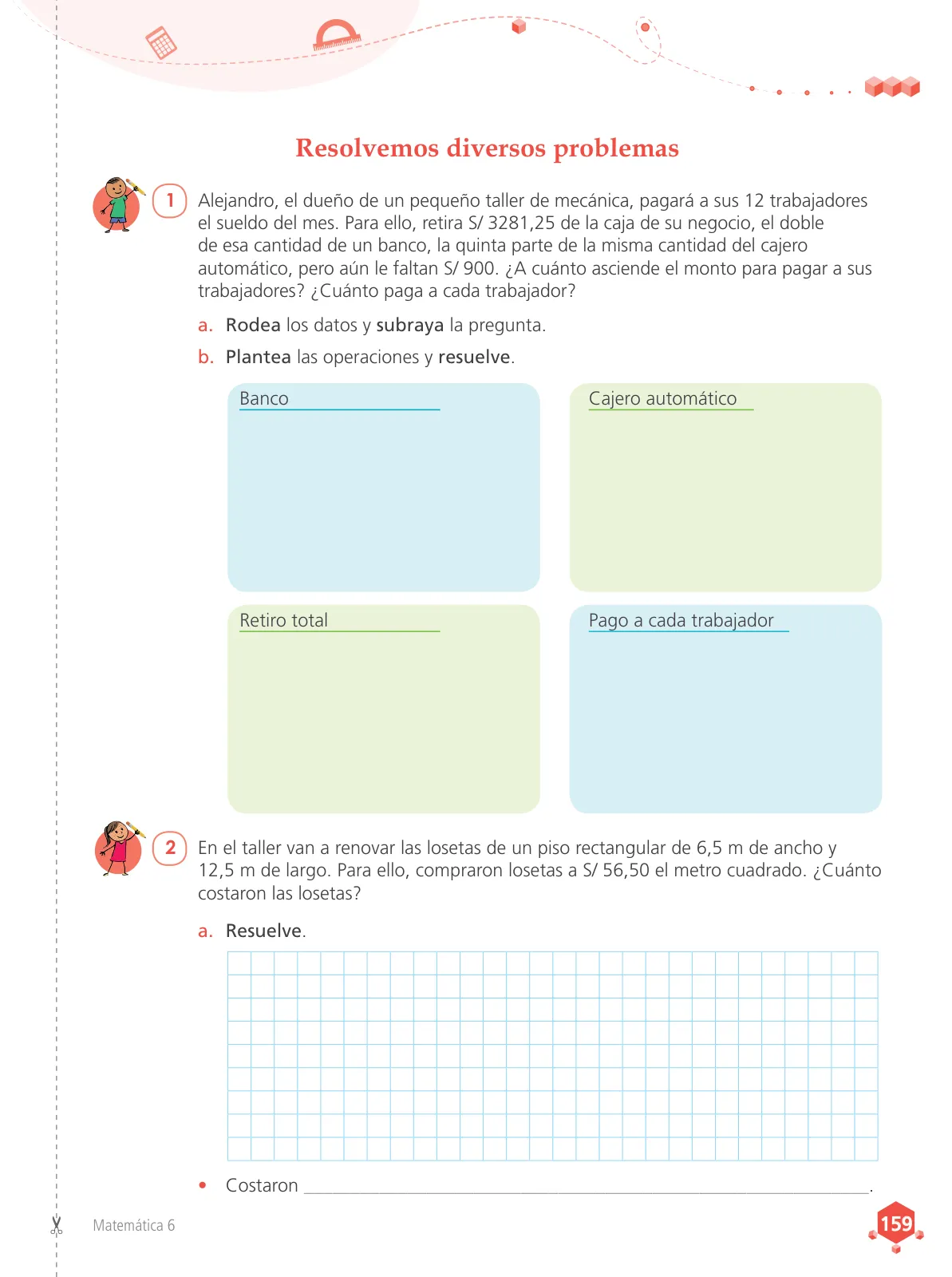 Miniatura página 161 de Matemática 6 : cuaderno de trabajo para sexto grado de Educación Primaria 2019 · 2019