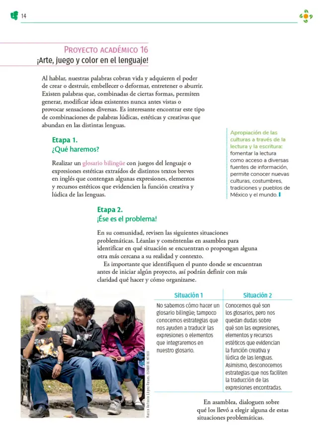 Página 15 de Colección Ximhai. Nuestro libro de Proyectos. Tomo II. Libro de Educación Telesecundaria Grado 1° Ciclo Escolar 2025 - 2026