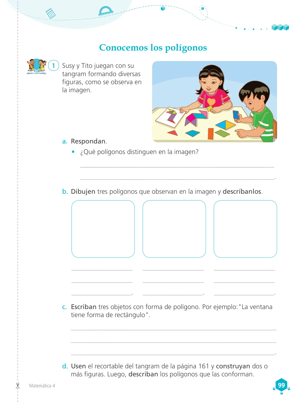 Página 101 de Matemática 4 : cuaderno de trabajo para cuarto grado de Educación Primaria 2019 · 2019