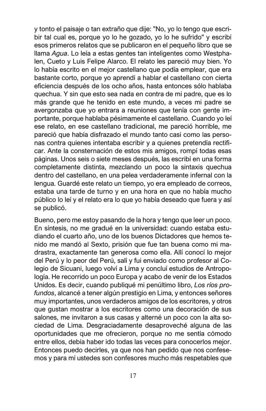 Página 17 de Arguedas, entre el fuego y el amor : textos seleccionados para estudiantes de Educación Básica · 2021