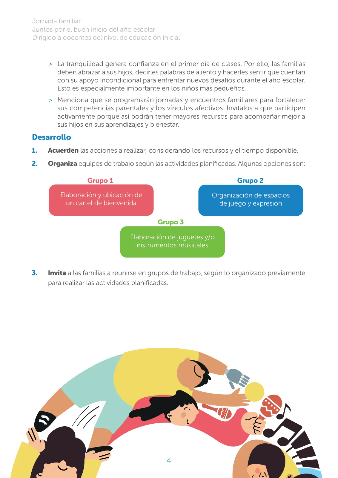 Página 4 de Jornada familiar : juntos por el buen inicio del año escolar. Dirigido a docentes del nivel de educación inicial · 2025