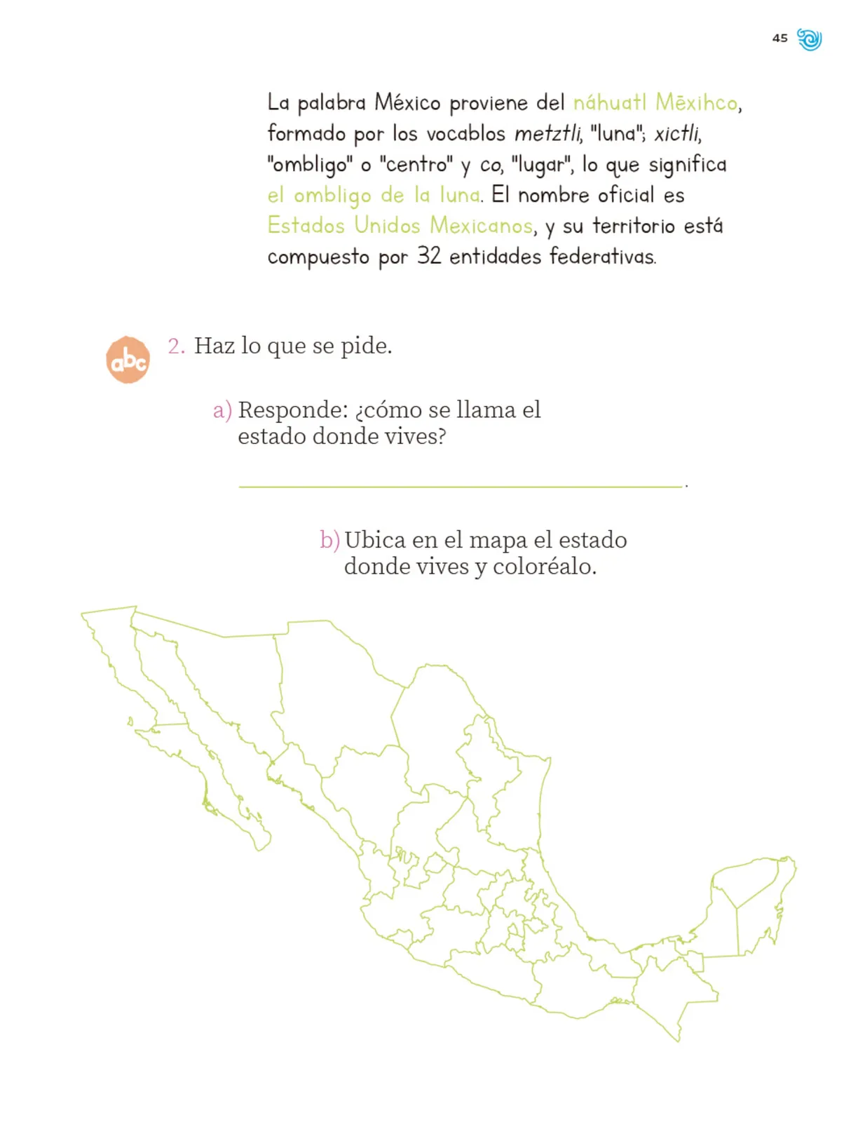 Miniatura página 46 de Múltiples lenguajes. Trazos y palabras.   Libro de Educación Primaria Grado 1°  Ciclo Escolar 2025 - 2026