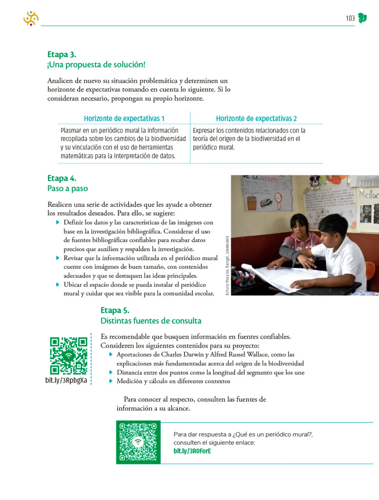 Página 104 de Colección Ximhai. Nuestro libro de Proyectos. Tomo II. Libro de Educación Telesecundaria Grado 1° Ciclo Escolar 2025 - 2026