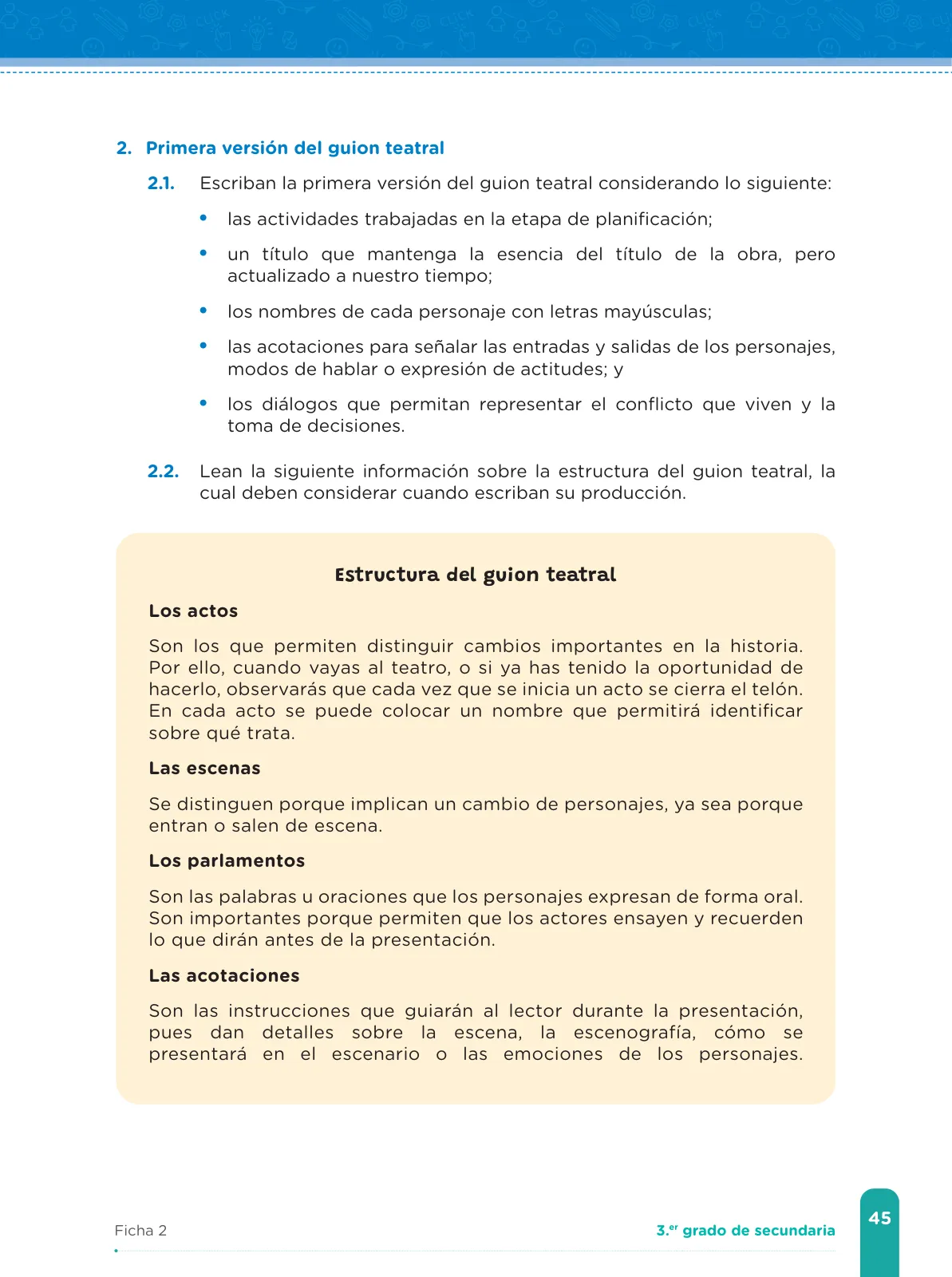 Miniatura página 47 de Fichas de aprendizaje de Comunicación 3 · 2024