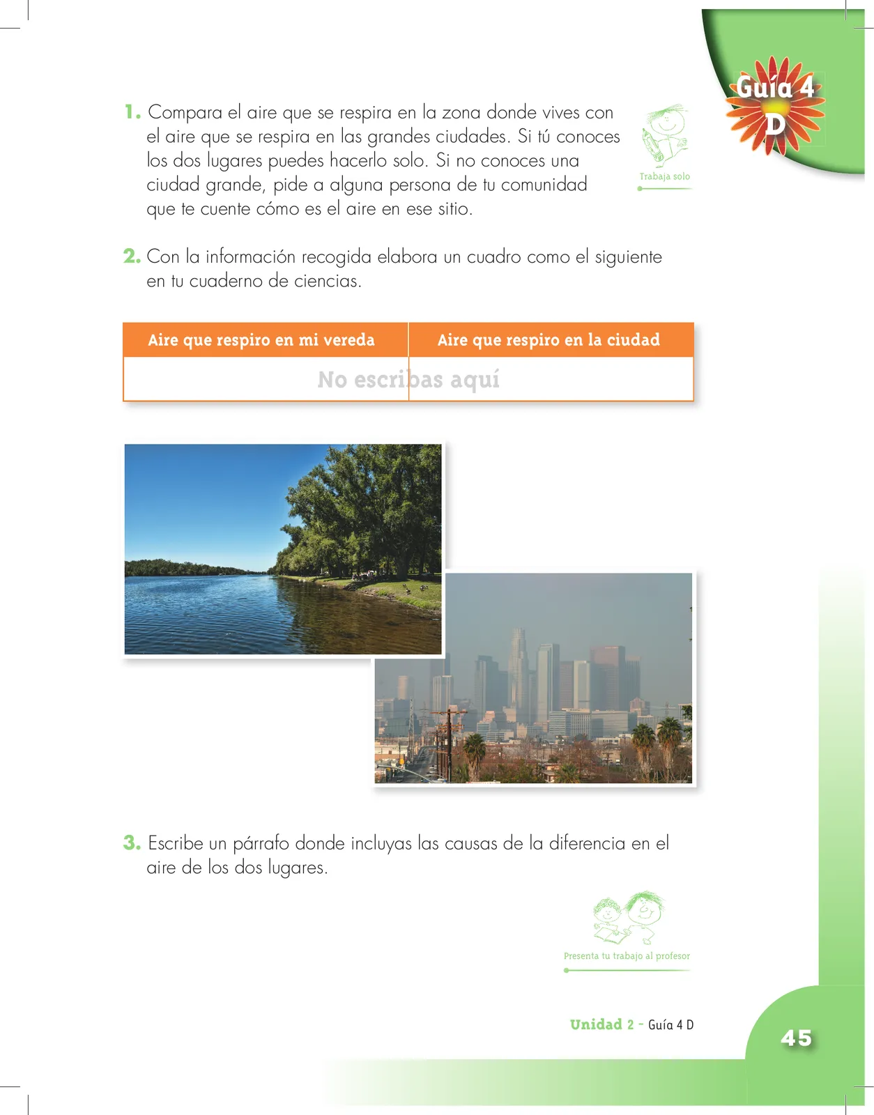Página 45 de Ciencias Naturales 3° · Cartilla 01