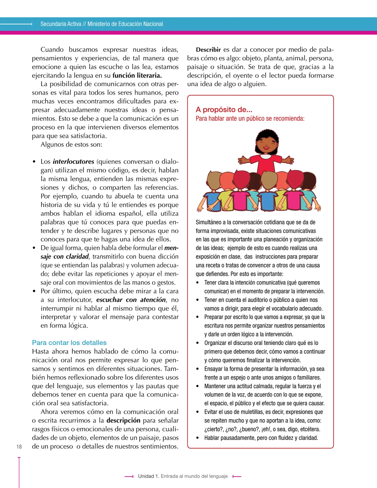 Página 18 de Lenguaje 6° · Secundaria Activa