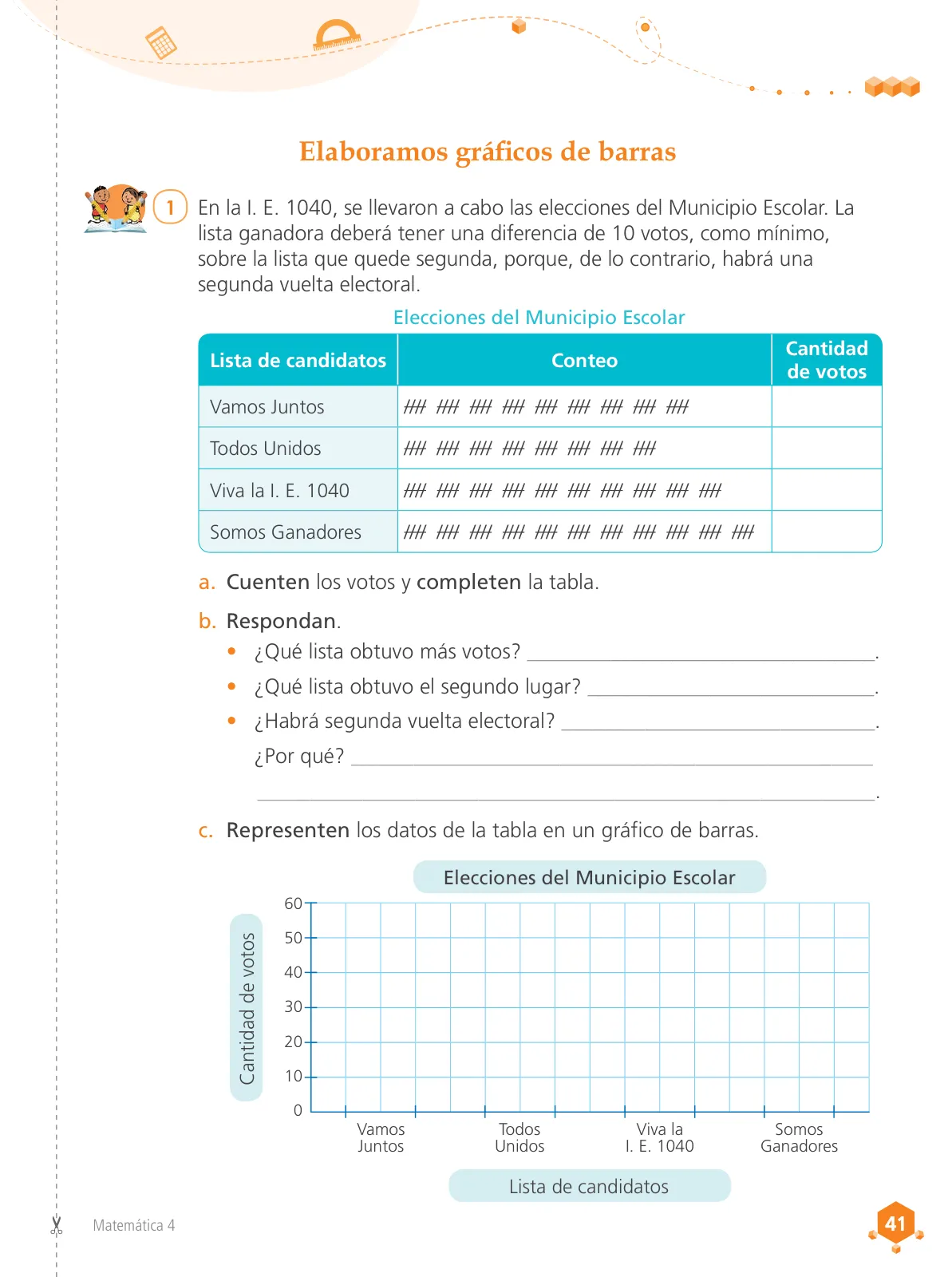 Miniatura página 43 de Matemática 4 : cuaderno de trabajo para cuarto grado de Educación Primaria 2019 · 2019