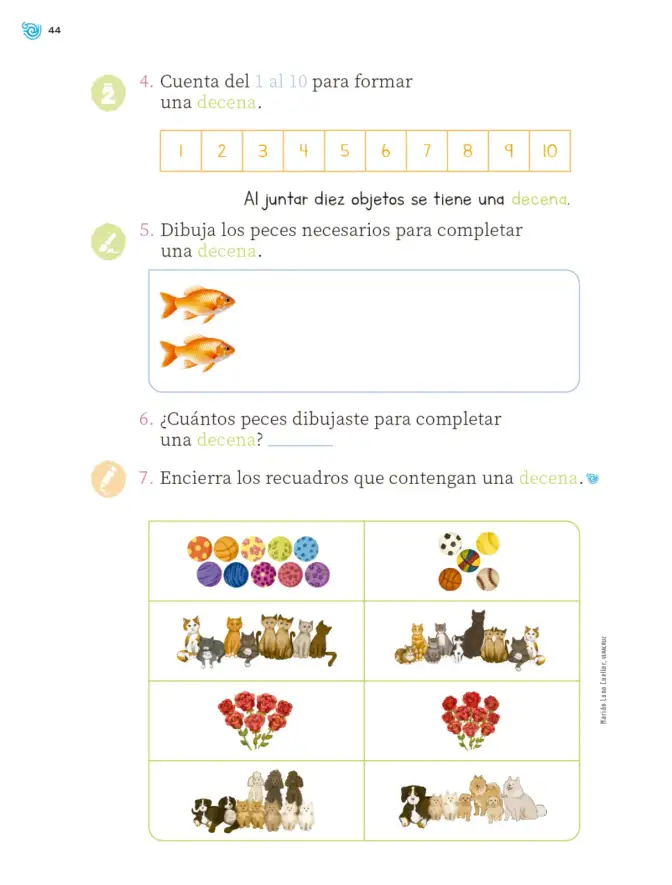 Página 45 de Múltiples lenguajes. Trazos y números. Libro de Educación Primaria Grado 1° Ciclo Escolar 2025 - 2026