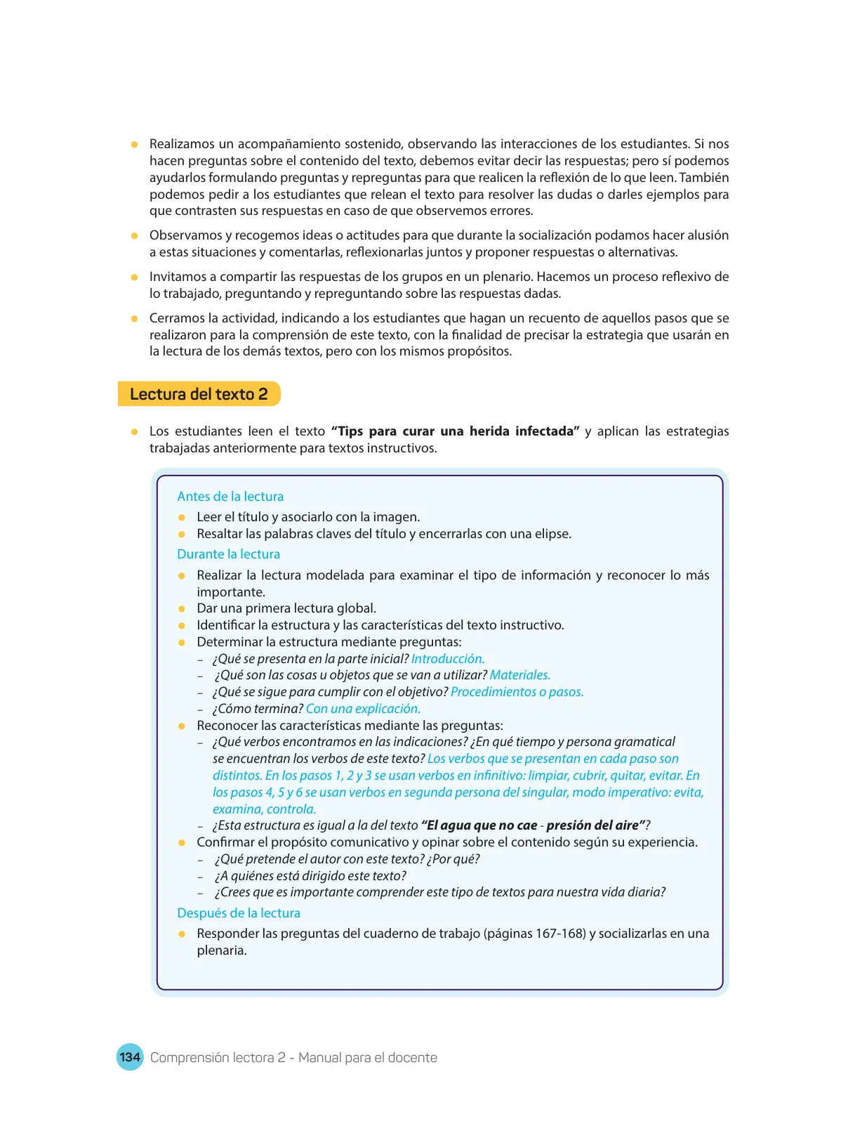 Página 136 de Comprensión lectora : manual para el docente de segundo grado de Secundaria 2018 · 2018