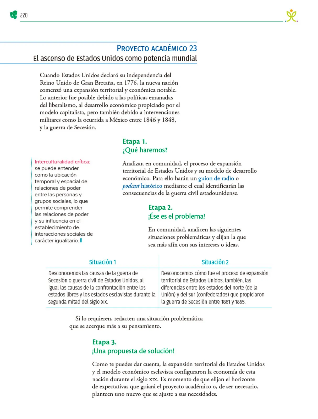 Miniatura página 221 de Colección Nanahuatzin. Nuestro libro de Proyectos.  Tomo II.  Libro de Educación Telesecundaria Grado 3°  Ciclo Escolar 2025 - 2026