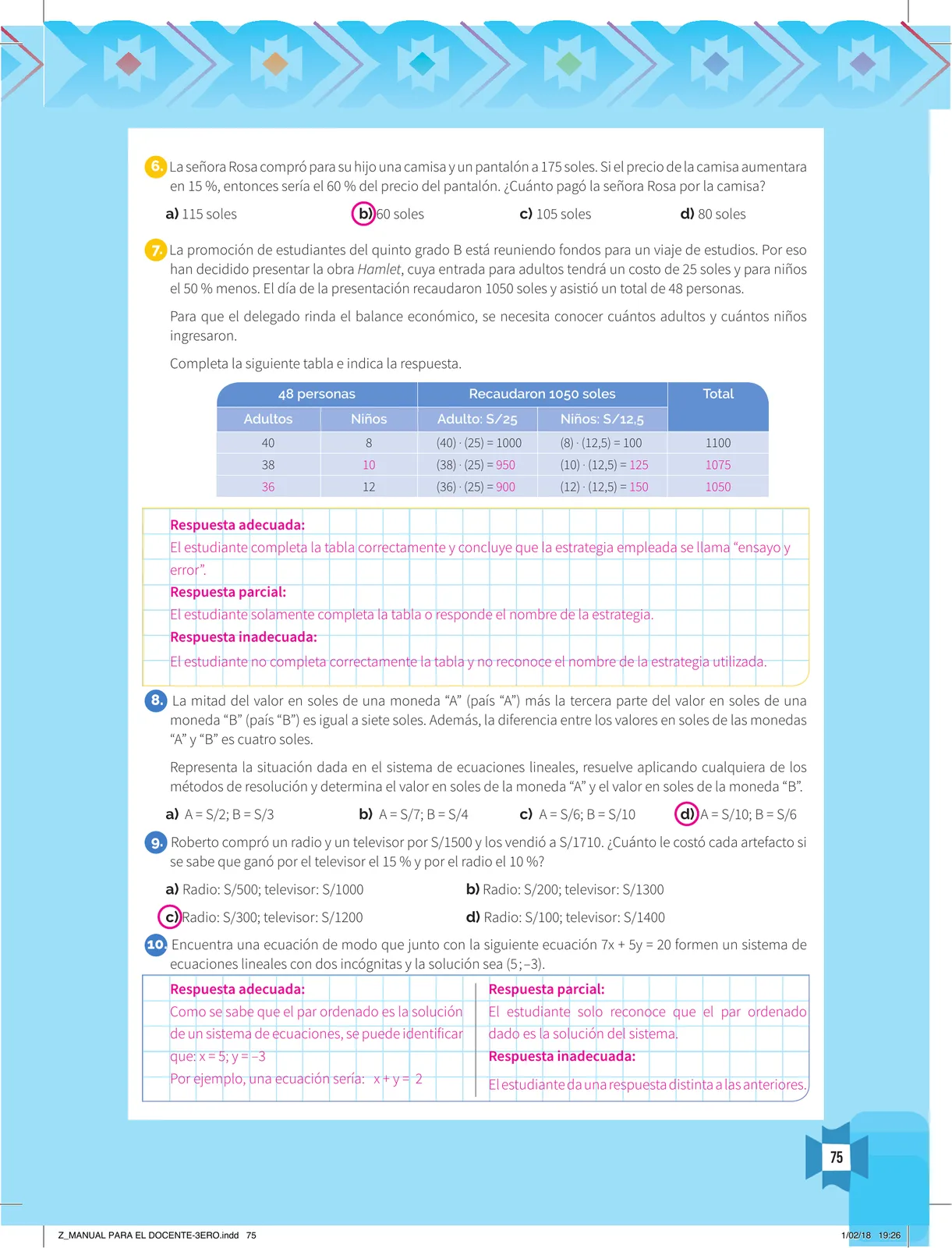 Página 77 de Resolvamos problemas 3 : manual para el docente 2018 · 2018