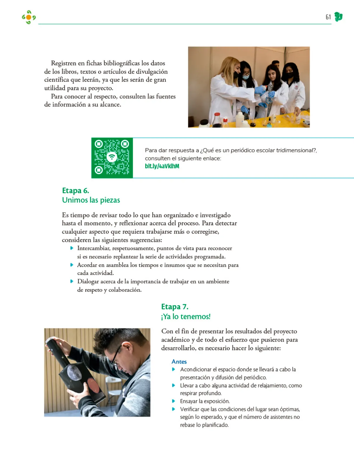 Página 62 de Colección Nanahuatzin. Nuestro libro de Proyectos.  Tomo III.  Libro de Educación Telesecundaria Grado 3°  Ciclo Escolar 2025 - 2026