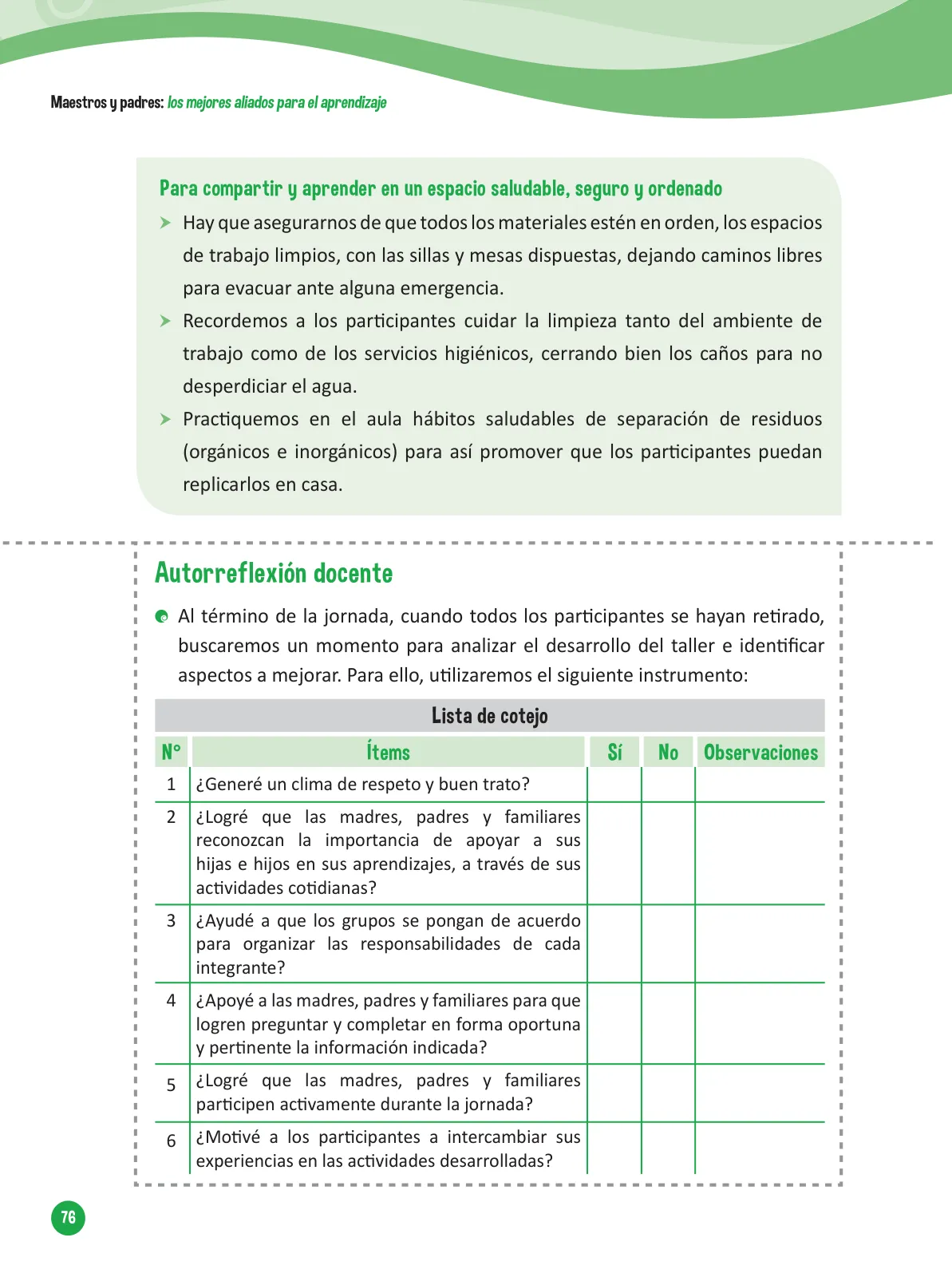 Miniatura página 78 de Guía para el trabajo docente con las familias del ciclo V de Primaria · 2016
