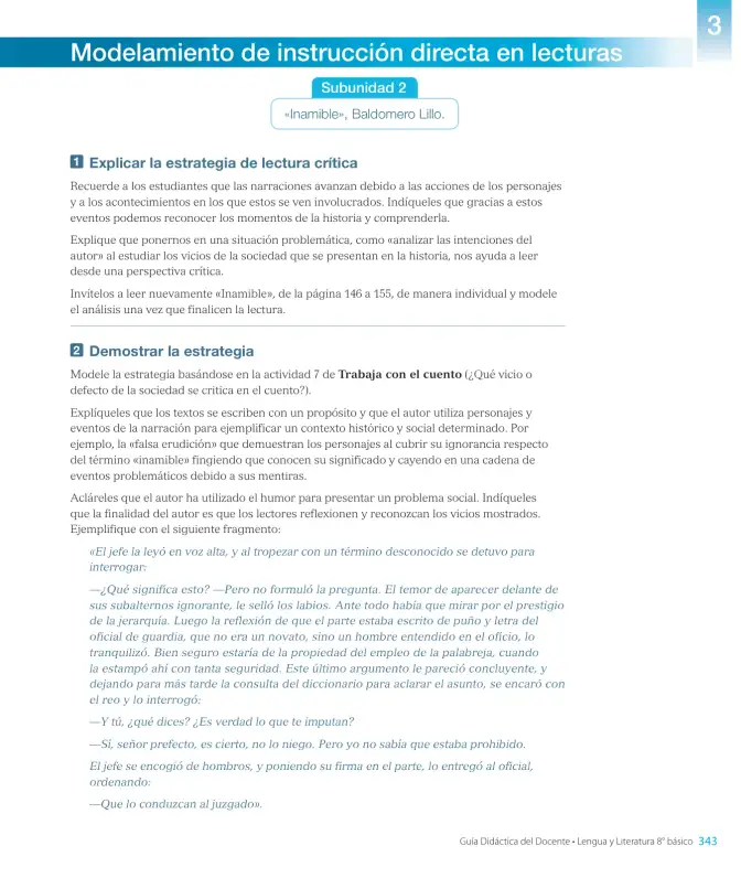 Página 115 de Lengua y Literatura – Octavo Básico | Texto del Estudiante MINEDUC – Descargar PDF · 2024