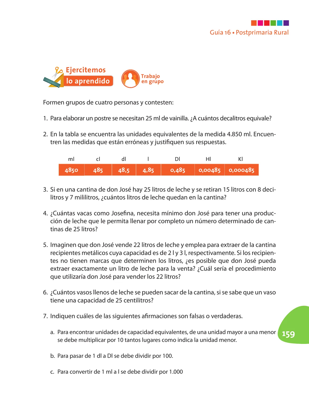 Página 160 de Matematica 7° · Postprimaria