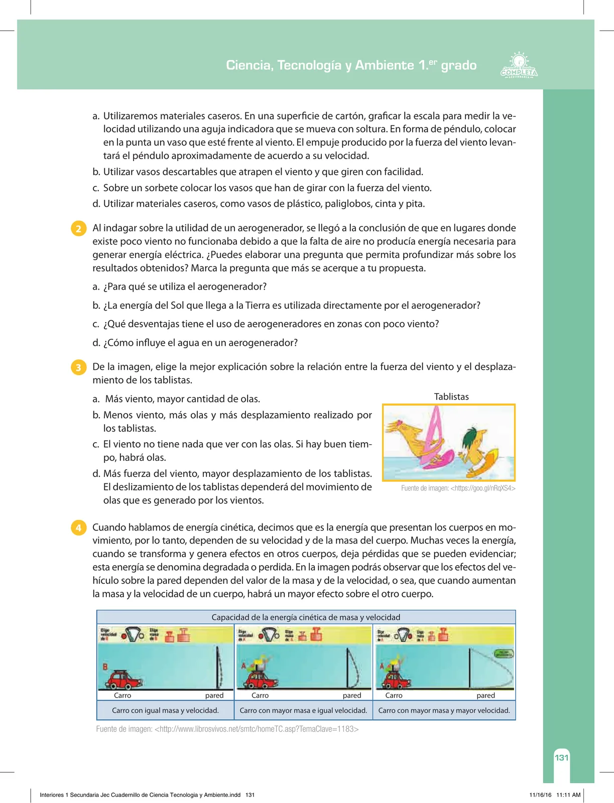 Página 131 de Ciencia, Tecnología y Ambiente 1. Cuaderno de reforzamiento pedagógico - JEC · 2016