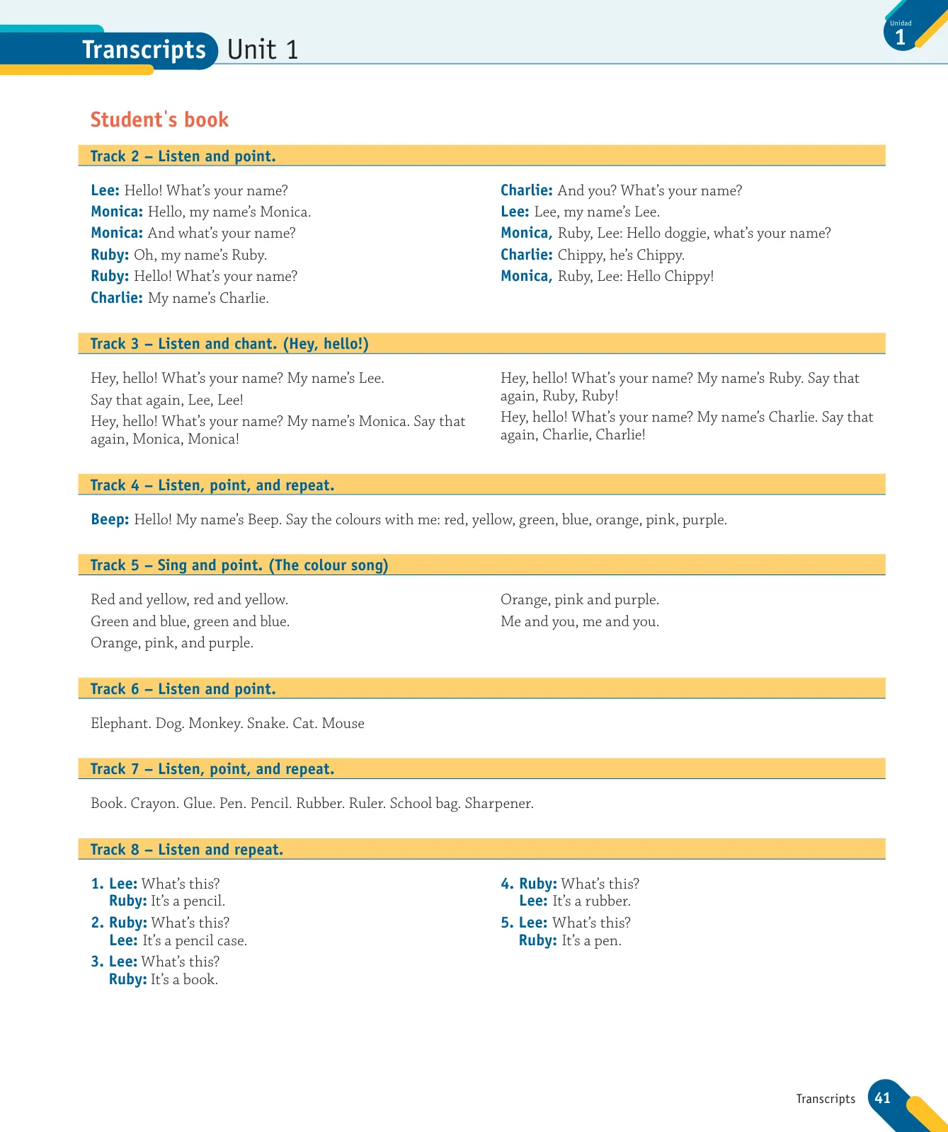 Página 43 de Inglés – Primero Básico | Student’s Book MINEDUC – Descargar PDF · 2024