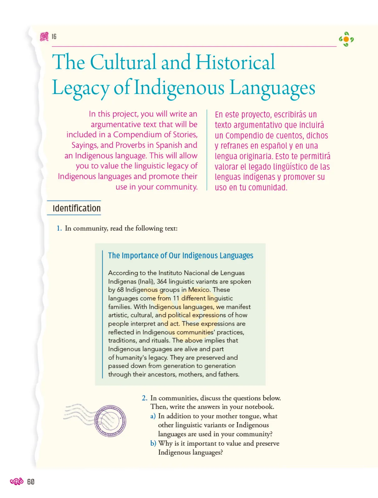 Página 61 de Uérakua anapu uantakua. Projects and Readings.  Libro de Educación Secundaria Grado 3°  Ciclo Escolar 2025 - 2026