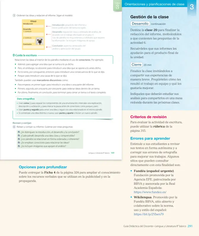 Página 63 de Lengua y Literatura – Octavo Básico | Texto del Estudiante MINEDUC – Descargar PDF · 2024