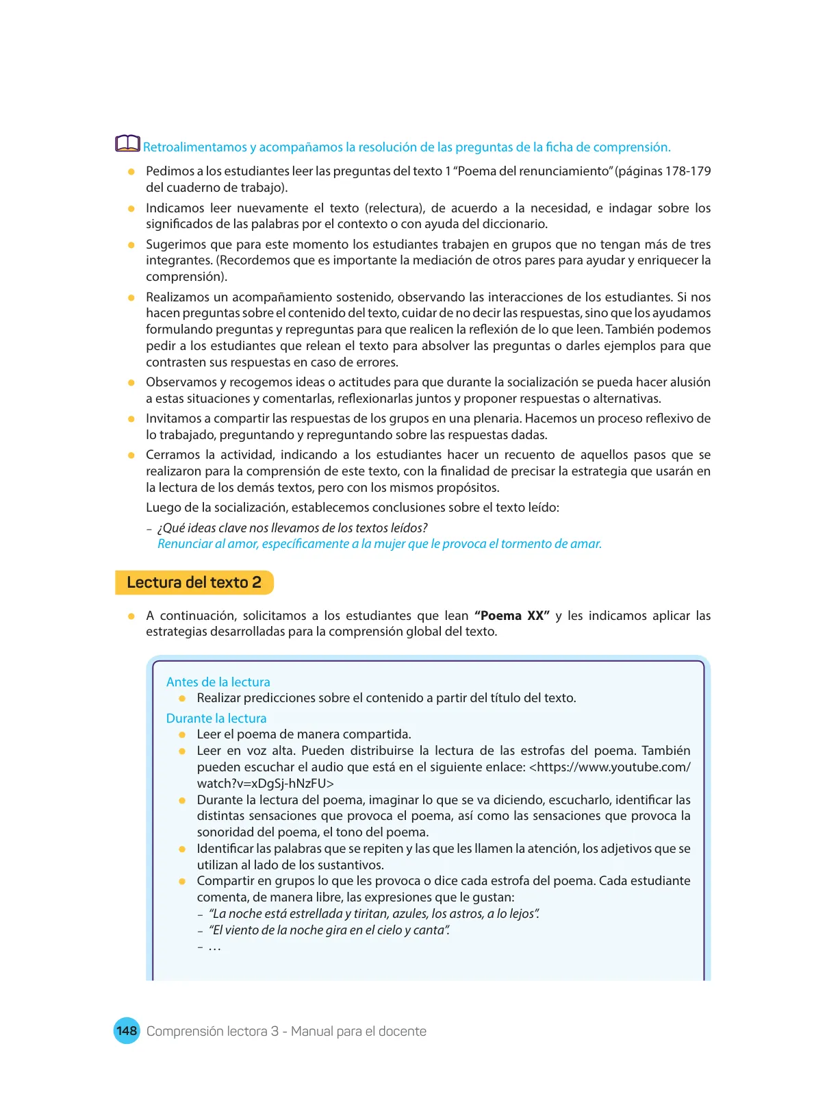Página 150 de Comprensión lectora : manual para el docente de tercer grado de Secundaria 2018 · 2018