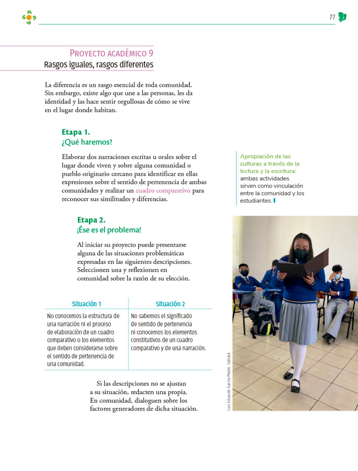 Miniatura página 78 de Colección Ximhai. Nuestro libro de Proyectos. Tomo I.   Libro de Educación Telesecundaria Grado 1°  Ciclo Escolar 2025 - 2026