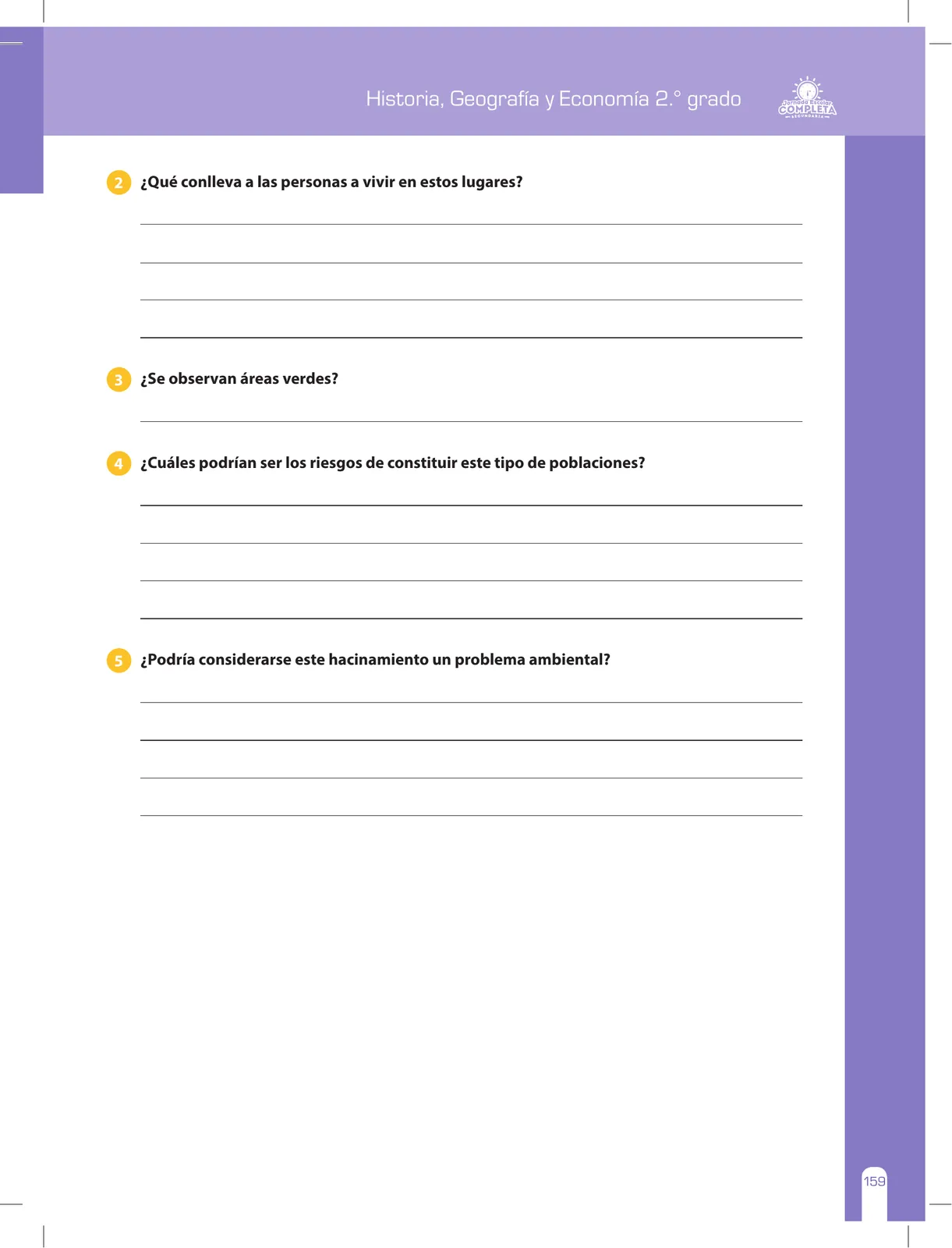 Página 159 de Historia, Geografía y Economía 2 : cuaderno de reforzamiento pedagógico - JEC · 2016