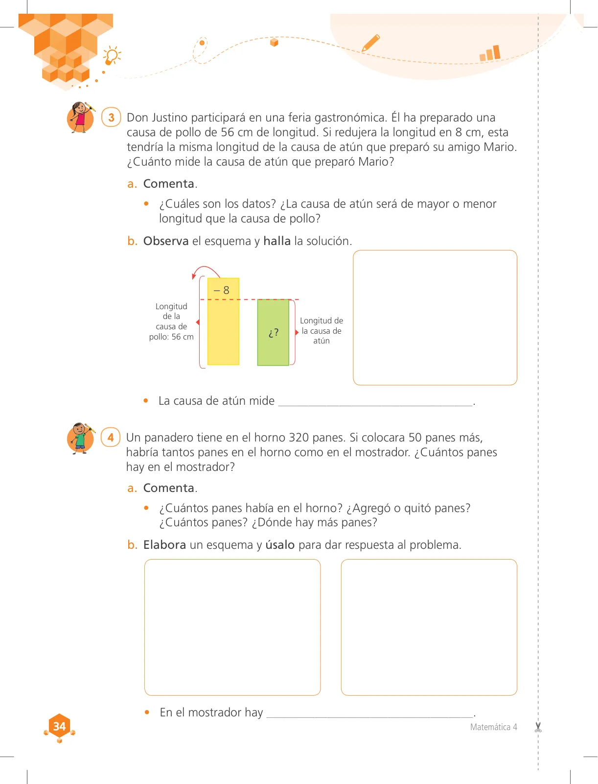 Miniatura página 34 de Matemática 4 : cuaderno de trabajo para cuarto grado de Educación Primaria 2018 · 2018