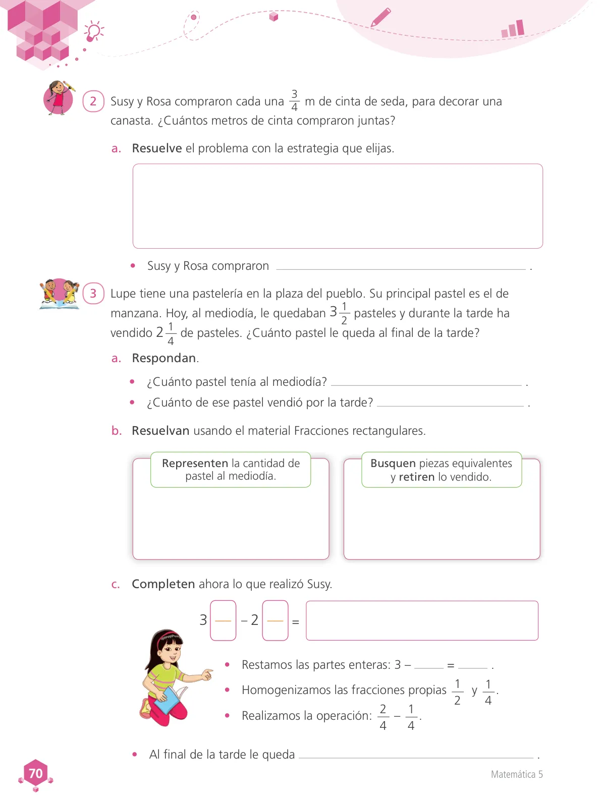Página 71 de Matemática 5 : cuaderno de trabajo para quinto grado de Educación Primaria 2018 · 2018