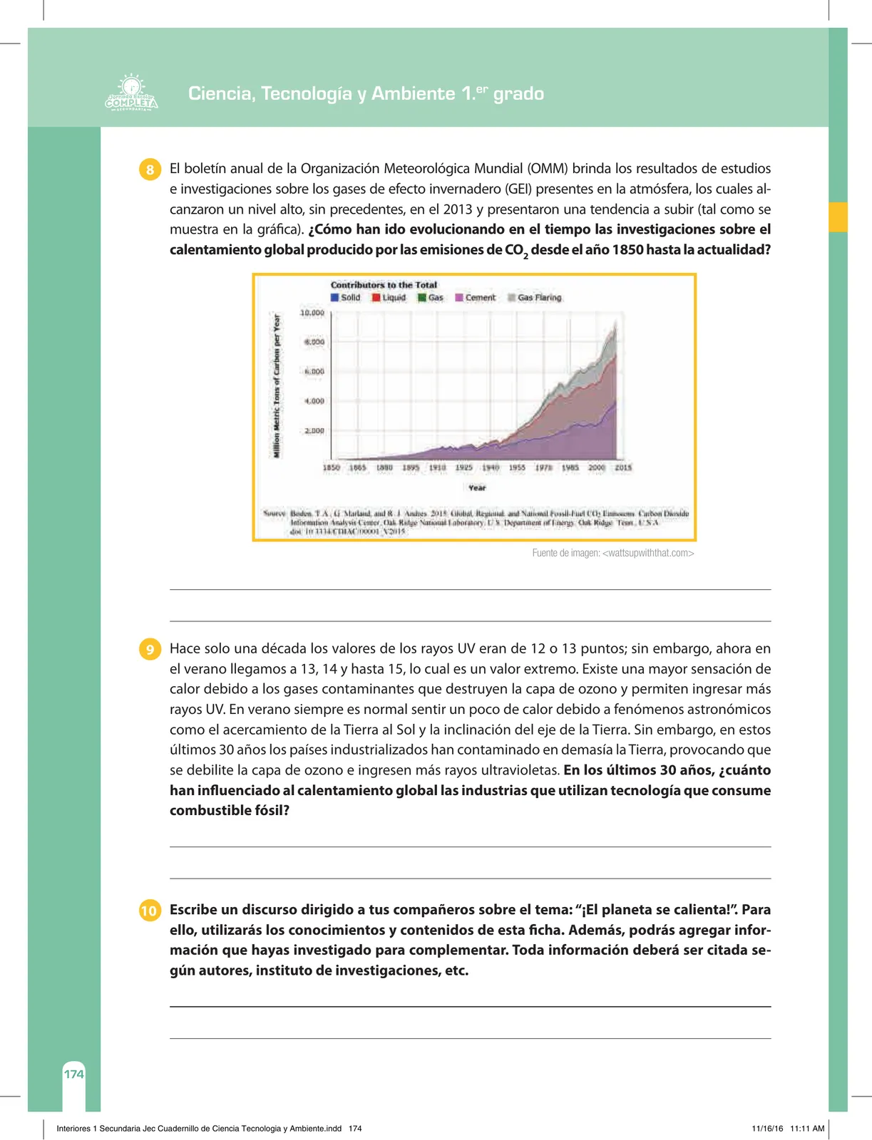 Miniatura página 174 de Ciencia, Tecnología y Ambiente 1. Cuaderno de reforzamiento pedagógico - JEC · 2016