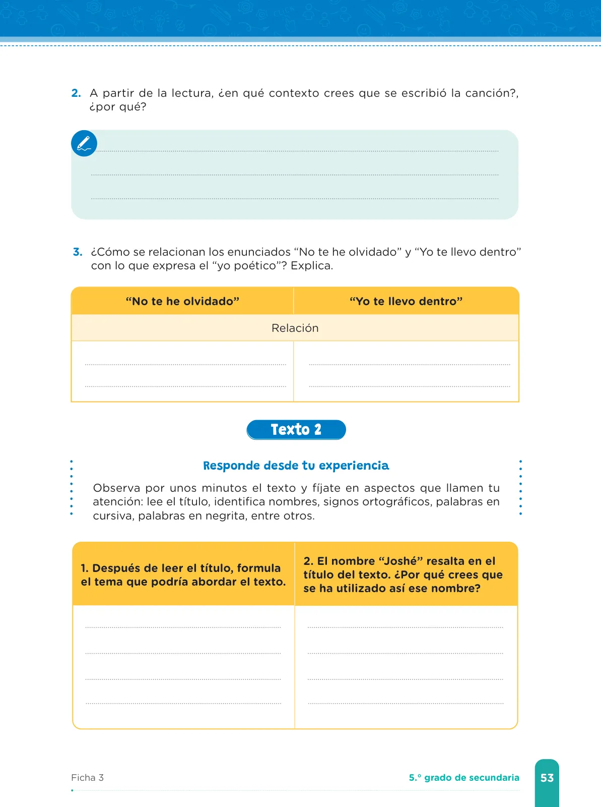 Miniatura página 55 de Fichas de aprendizaje de Comunicación 5 · 2024