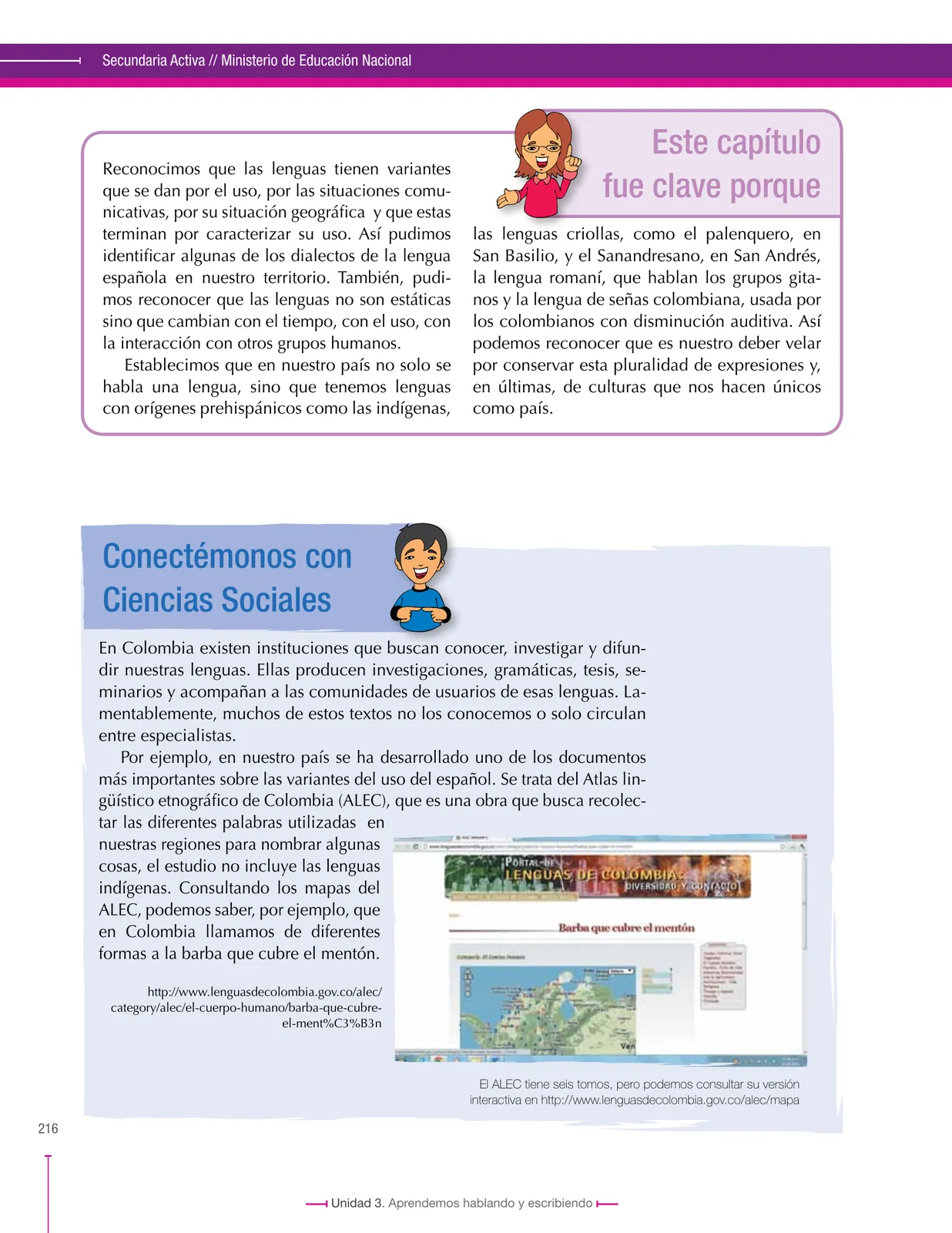 Página 216 de Lenguaje 9° · Secundaria Activa