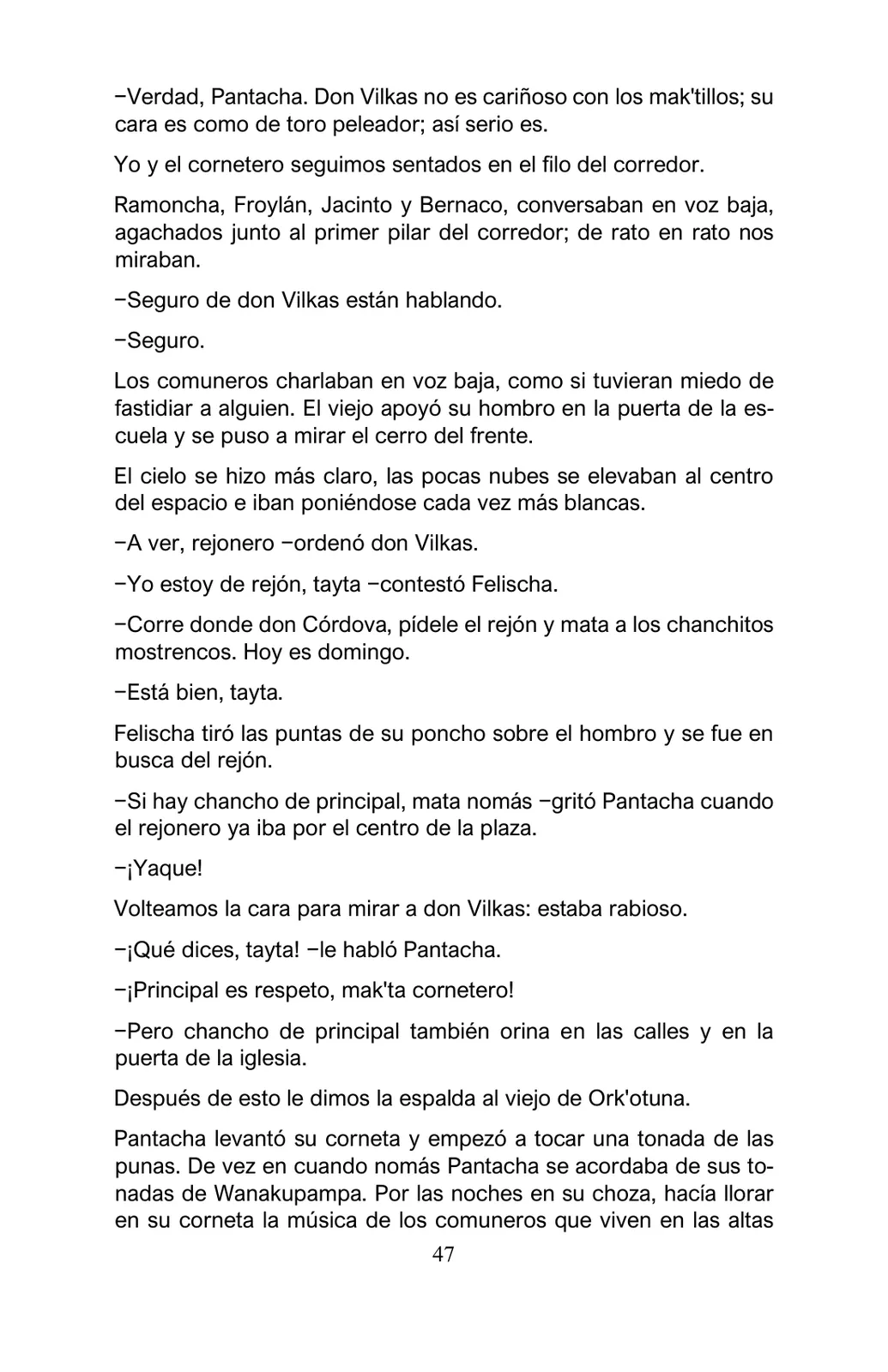 Miniatura página 47 de Arguedas, entre el fuego y el amor : textos seleccionados para estudiantes de Educación Básica · 2021