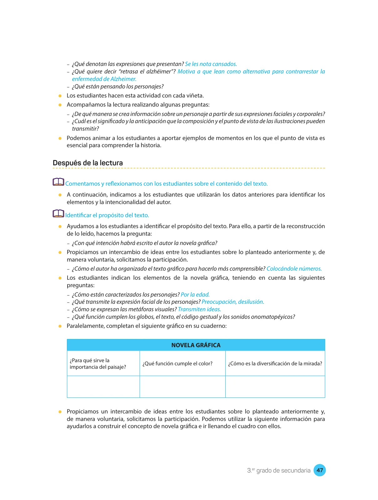 Miniatura página 49 de Comprensión lectora : manual para el docente de tercer grado de Secundaria 2018 · 2018