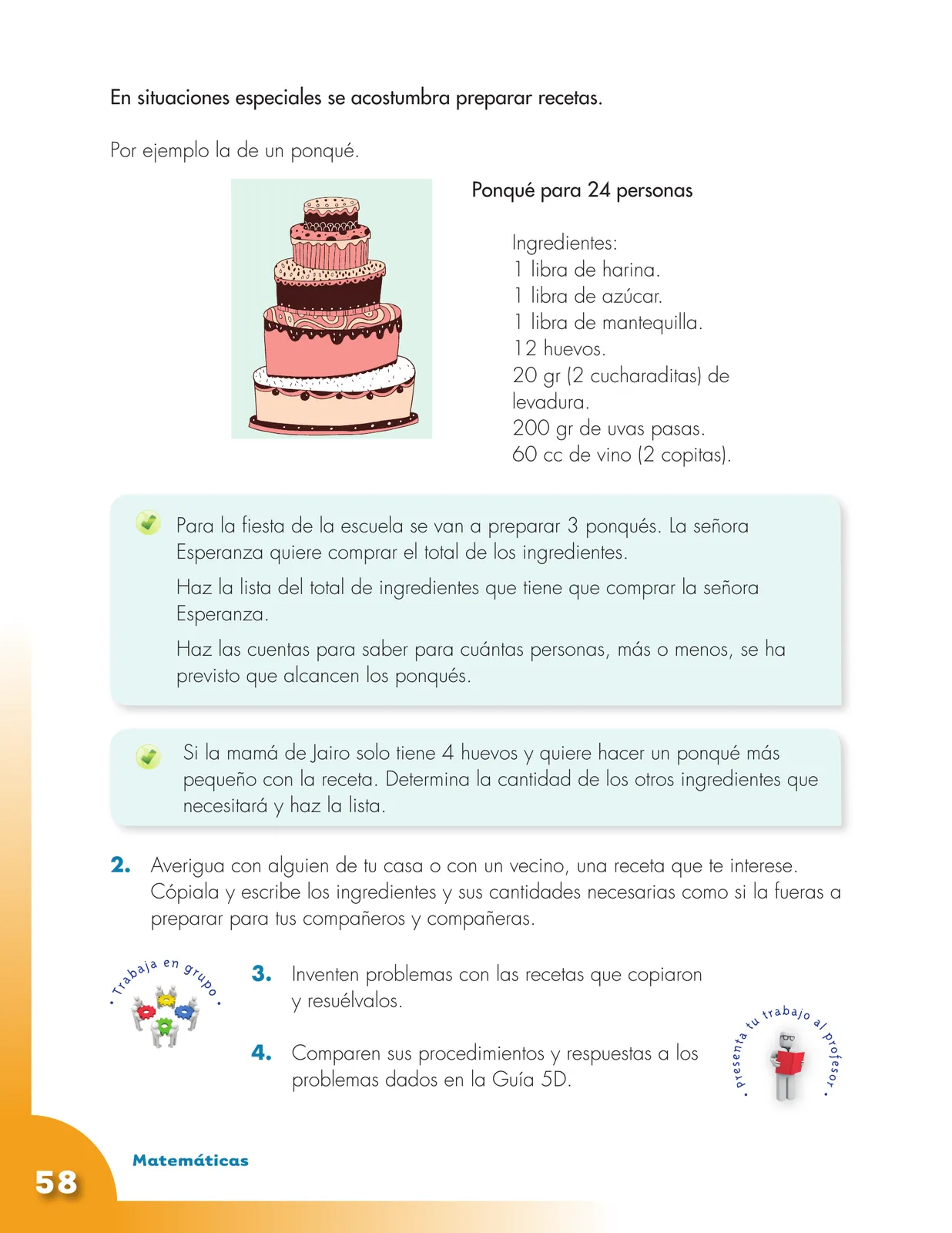 Miniatura página 58 de Matematica 4° · Cartilla 01