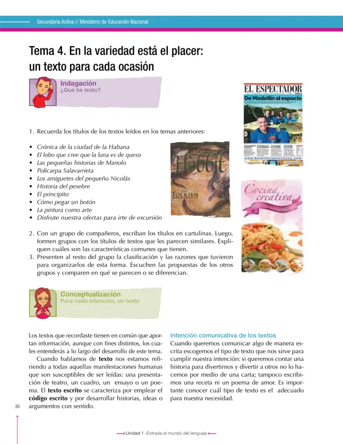 Página 36 de Lenguaje 6° · Secundaria Activa