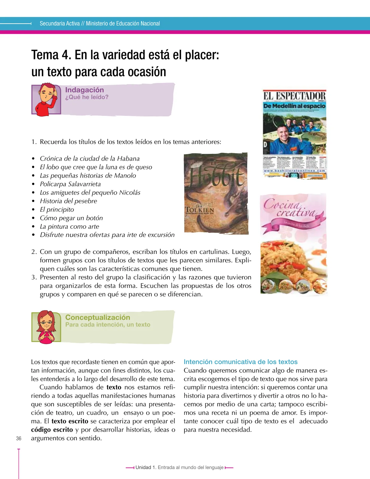 Miniatura página 36 de Lenguaje 6° · Secundaria Activa