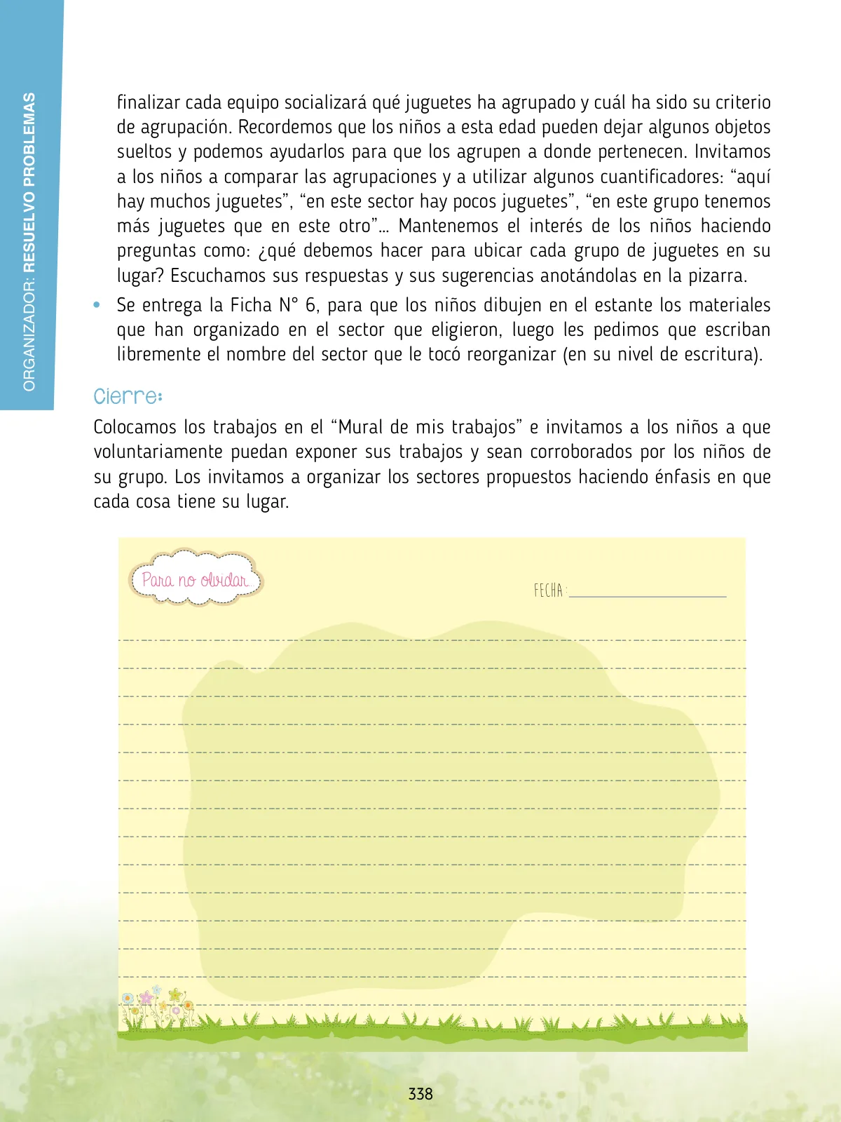Página 340 de Agenda pedagógica 2017-2018 para docentes de II Ciclo de Instituciones de nivel de Educación Inicial · 2017