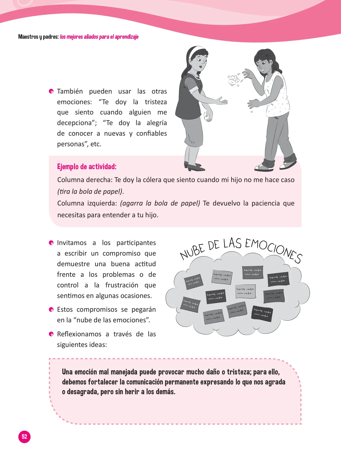 Página 54 de Guía para el trabajo docente con las familias del ciclo III de Primaria · 2016