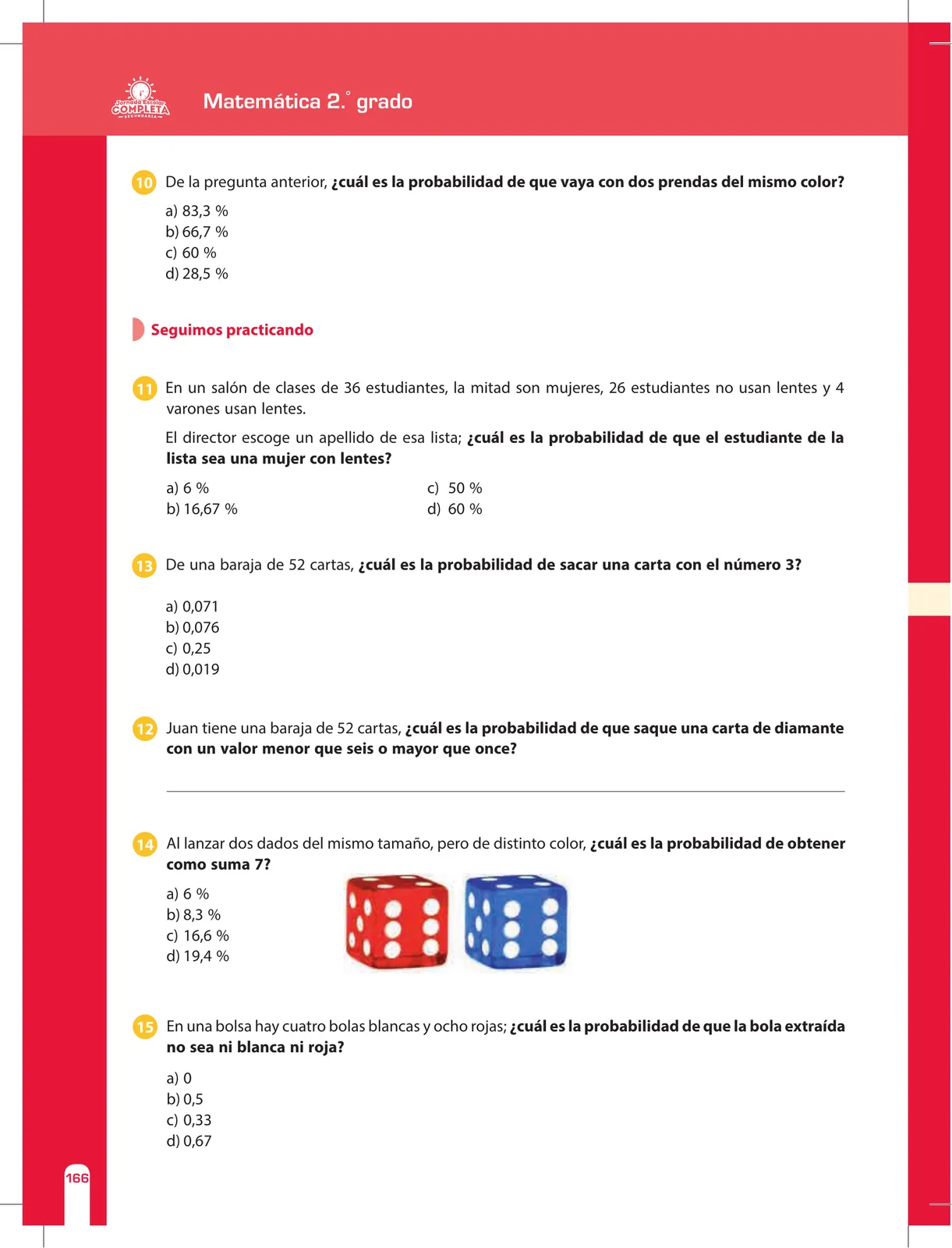 Página 166 de Matemática 2 : cuaderno de reforzamiento pedagógico - JEC · 2016